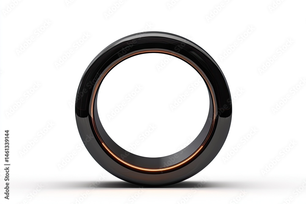 Sleek, black ring with glowing inner edge Sleek, black ring with glowing inner edge