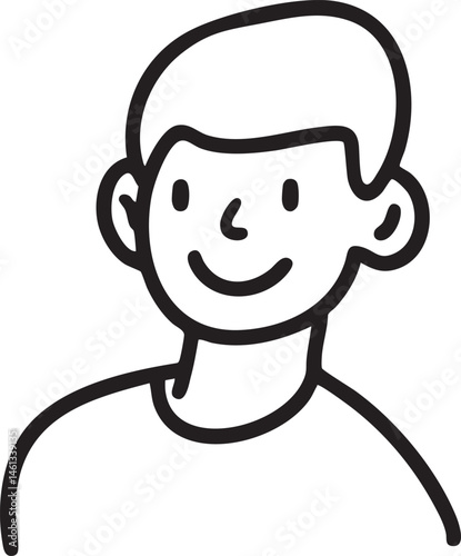 A smiling young man gazes directly at the viewer.