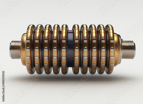 Obraz na płótnie High-Quality Image of Metallic Inductance Coil on White Background w salonie