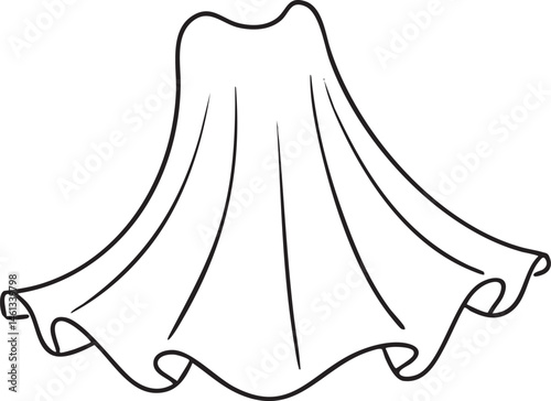 A flowing white skirt billows gracefully in the air.