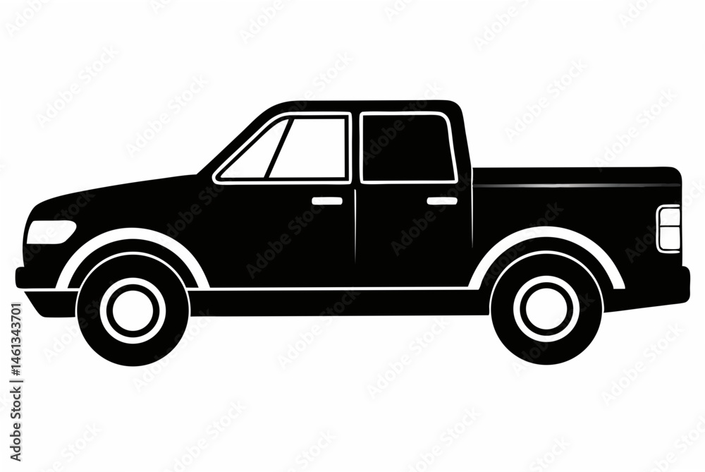 Fototapeta premium pickup silhouette vector