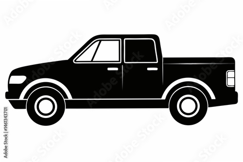 pickup  silhouette vector