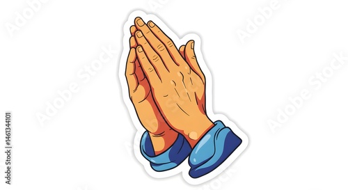 Praying Hands Cartoon Illustration