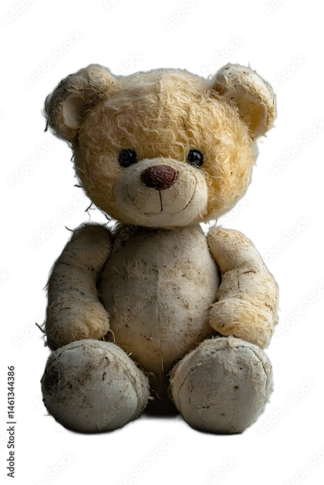 Obraz premium Detailed teddy bear with soft fur texture on isolated background, ultra realistic picture for product design and manufacturing