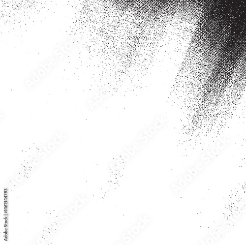 A dense scattering of small dark dots creates a textured background.