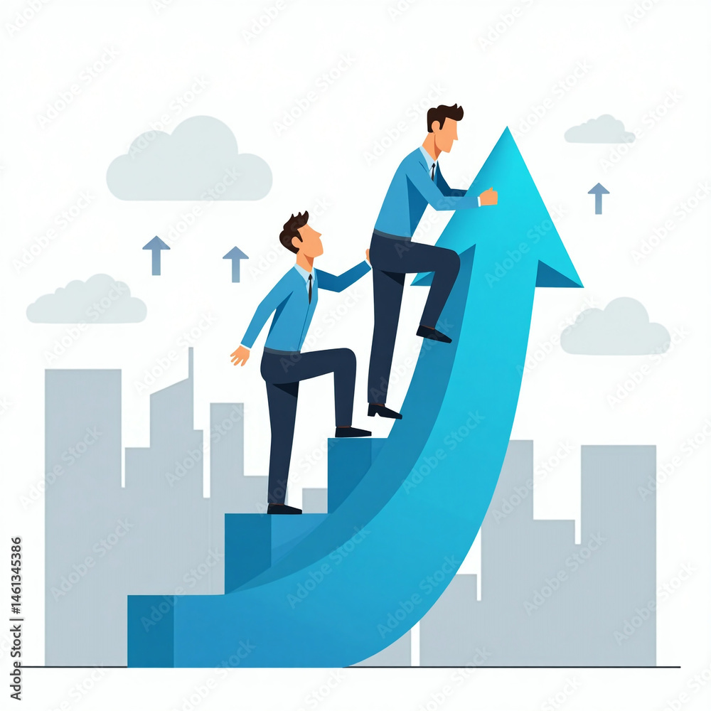 Fototapeta premium businessman and business graph