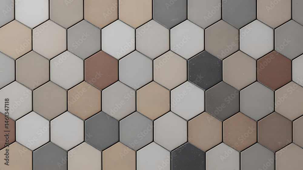 Neutral Tones Hexagon Tile Pattern Background Texture Neutral Tones Hexagon Tile Pattern Background Texture