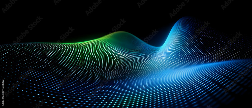 Abstract Wave Pattern With Glowing Dots Abstract Wave Pattern With Glowing Dots