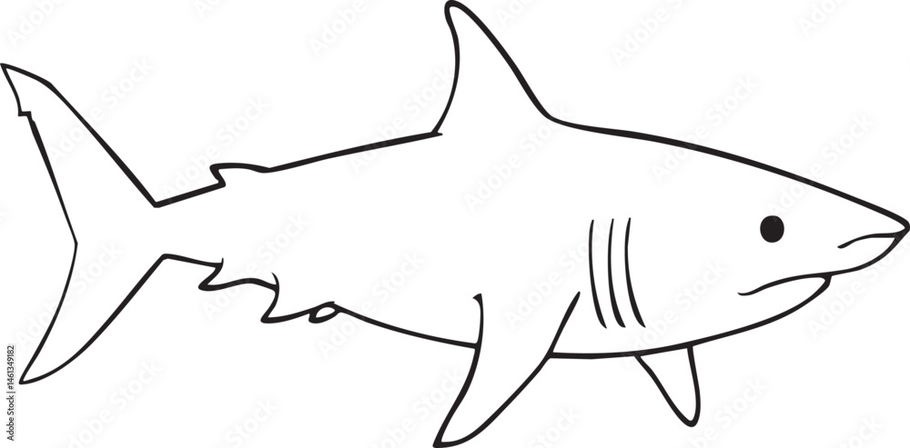 A sleek black outline of a shark swims gracefully through the water. A sleek black outline of a shark swims gracefully through the water.
