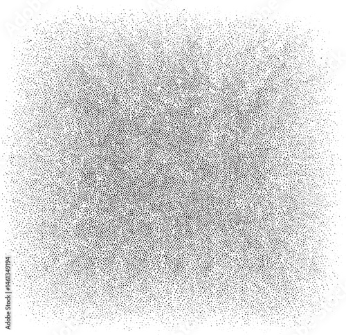 A densely packed field of small dark dots forms a textured surface.