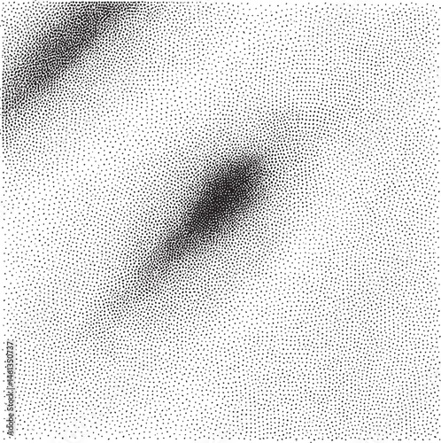 A dark speckled dominates a textured white background.