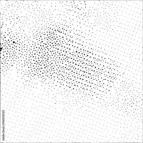 A dense scattering of small dark dots covers a white background.