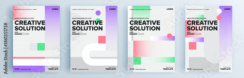 Modern abstract covers set, minimal covers design. Colorful geometric background, vector illustration.