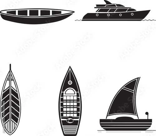 yacht boat icon  set vector illustration