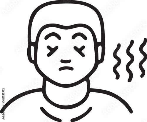 A man closes his eyes in apparent discomfort.