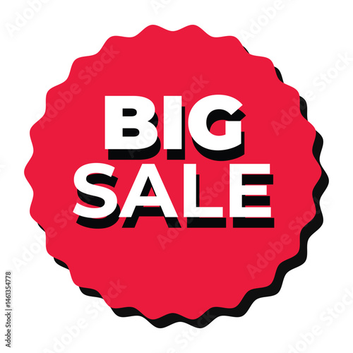 Modern Big Sale 3d  Text Graphic  Promotional Sticker Vector.

