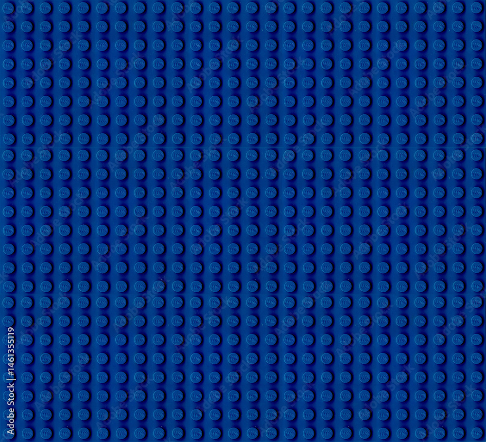 Fototapeta premium Fondo azul de placa base de LEGO 