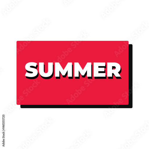 Bold Summer 3d Text Graphic Retro Style Banner Design.
