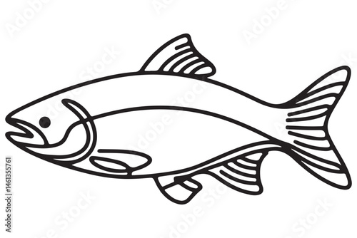 Simple Fish Silhouette Vector Illustration Perfect for Seafood Designs