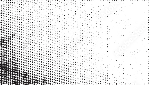 A dense textured of small black dots transitions into a lighter gray area.