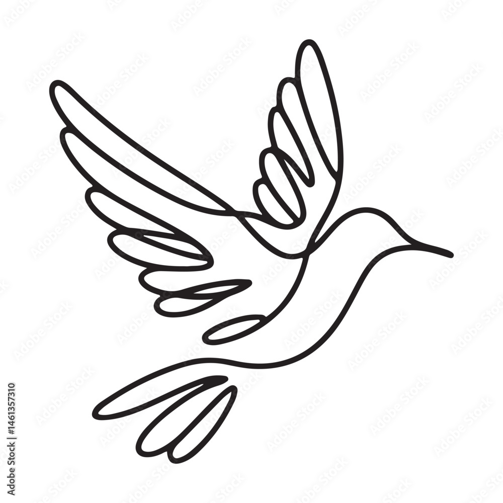 Obraz premium Elegant Hummingbird Silhouette Illustration Vector Art Graphic Design