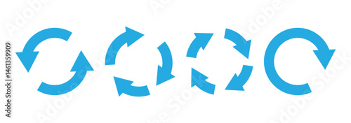 Repeat arrow button. Circular arrow icon, refresh, reload, rotation. Circle arrow vector set. 