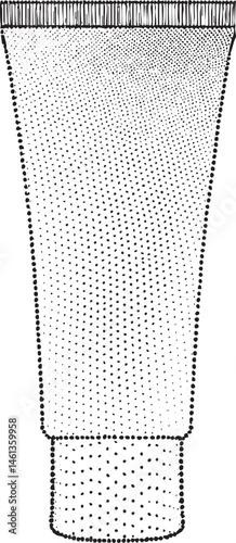 A smooth cylindrical tube stands upright displaying a dotted