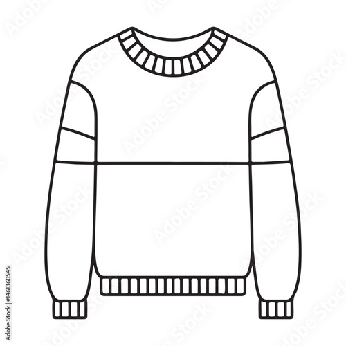 Simple Sweater Illustration with Stripes for Fashion Design Projects