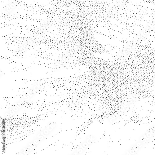 A dense of small dark dots covers a white background.