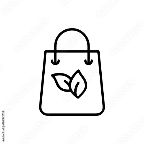 Sustainable shopping bag icon