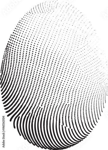 A spherical form composed of numerous interconnected dark dots.