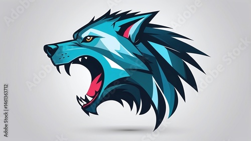 Wallpaper Mural Abstract creative dire wolf head logo design  Torontodigital.ca