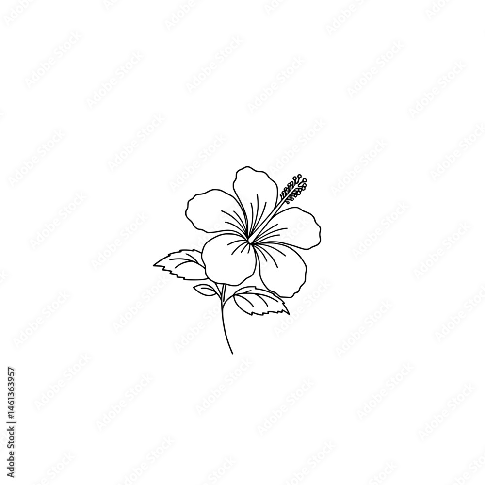 Fototapeta premium Icon of a hibiscus flower representing concepts of tropical beauty and exotic charm
