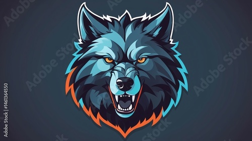 Abstract creative dire wolf head logo design  photo