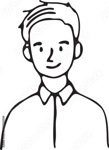 A young man smiles warmly showcasing a friendly expression.