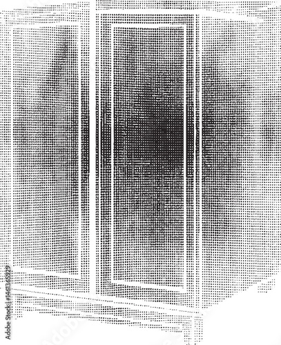 A grayscale portrait of a woman gazing intently through a window.