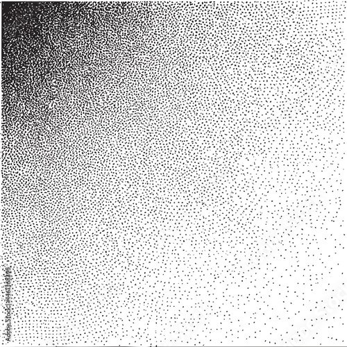 A dense grayscale of closely spaced dots transitions from dark to light.