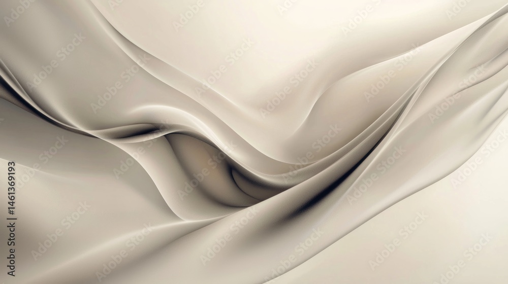 Obraz premium Elegant folds of draped, light beige fabric.