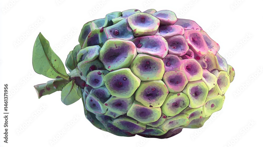 Colorful Abstract Representation of an Artistic Fruit Sculpture