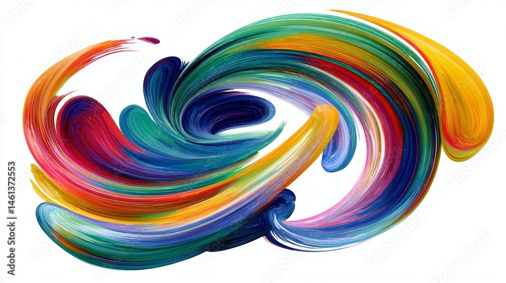 Vibrant Colorful Swirls of Paint in Abstract Artistic Design
