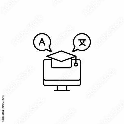 online degree translation icon sign vector