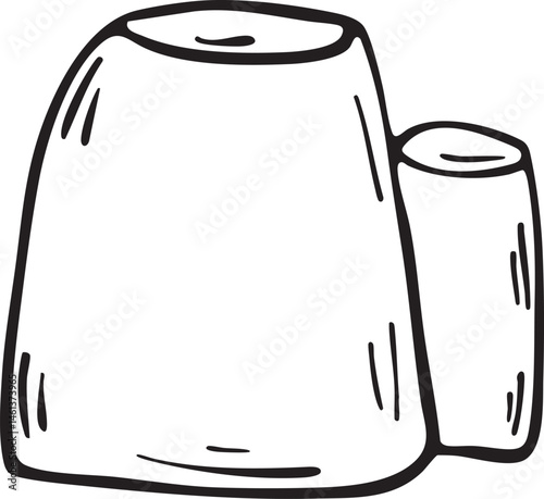 Two simple ceramic jugs stand side by side.