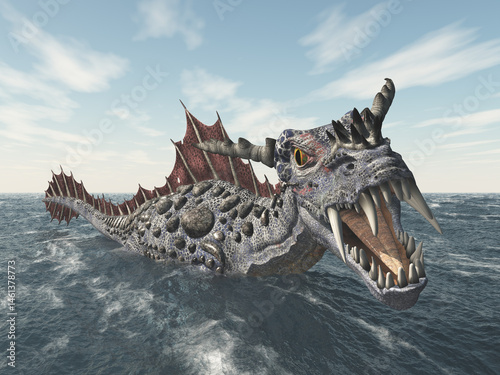 Wasserdrache an der Meeresoberfläche