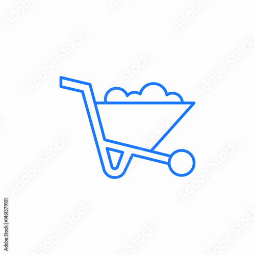 wheelbarrow load icon sign vector