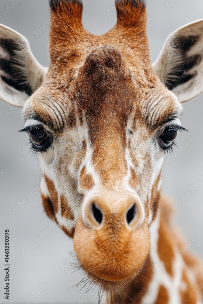 Obraz premium CloseUp of Giraffes Face Gentle Expression - World Giraffe Day