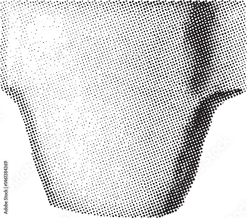 A grayscale portrait showcases a stylized dotted face emphasizing the contours of a human profile.