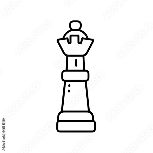 Chess rook piece in a minimalistic style