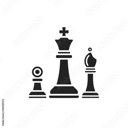 Chess pieces on a minimalistic background