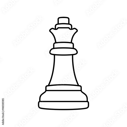 Outline of a chess king piece on a white background