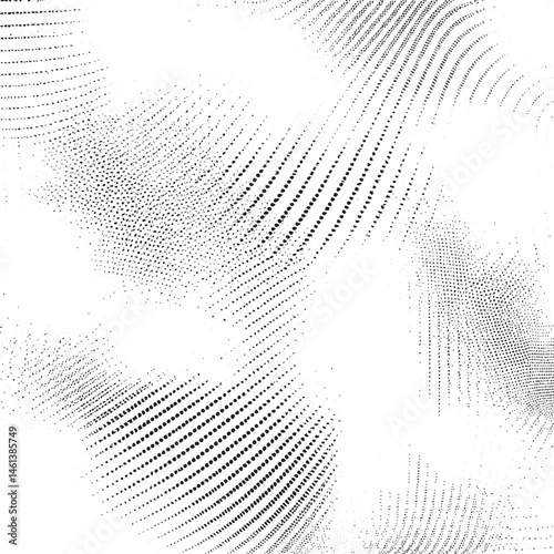 Abstract white and black lines create a dynamic swirling